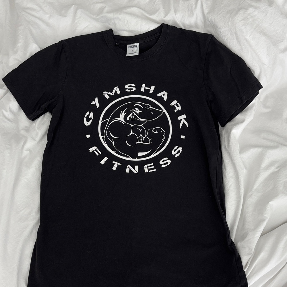 Gymshark Black Tee with White Logo